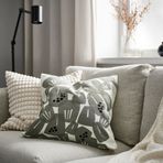 IKEA UNDERBLOMMA kırlent kılıfı beyaz-açık gri-yeşil - 60576023