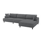 IKEA UPPAKRA 4,5 kişilik kanepe ve uzanma koltuğu Johanneshov koyu gri - 79614138