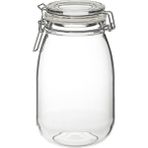 IKEA Vakum Kapaklı Cam Kavanoz Meridyendukkan Şeffaf 1.8 Litre Contalı Kavanoz - 1 Adet - 1,8 lt - Beyaz