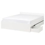 IKEA VIHALS/LINDBADEN çift kişilik karyola beyaz - 39625803