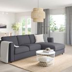IKEA VIMLE bazalı yataklı köşe kanepe gunnared orta gri - 79545282