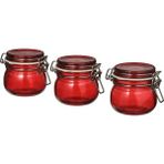 IKEA Vınterfınt Kapaklı Cam Kavanoz, Kırmızı, 13 Cl, 3 Adet - 125 ml
