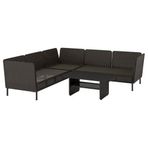 IKEA VITTSKAR bahçe köşe oturma grubu koyu gri - 29591243