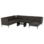 IKEA VITTSKAR bahçe köşe oturma grubu koyu gri - 59591251