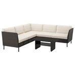 IKEA VITTSKAR bahçe köşe oturma grubu koyu gri - 69591241