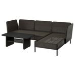 IKEA VITTSKAR bahçe köşe oturma grubu koyu gri - 99591254