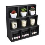 Ikee Design Ahşap Çok Yuvalı Raf Ekranı - Bilezik Bilezikler, Saatler, Kravatlar, Kemer ve Daha Fazlası için Şık Ahşap Düzenleyici Stand - Ev Dekorasyonu ve Mağaza Ekranı için Mükemmel, 13" G x 13" D