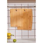 Iki Adet Bambu Kesme Tahtası, 28/33 Cm, Kahverengi, Şık ve Dayanıklı Tasarım - Seçenek 1 - Ahşap - Ceviz