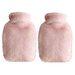 İki ADET SICAK SU TORBASI YAN CEPLİ PEMBE PELUŞ TERMOFOR 27x17x2cm 1 LİTRE