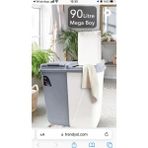 Iki Bölmeli Kirli Çamaşır Sepeti - Banyo Çamaşır Sepeti Renkliler & Beyazlar 90 Lt