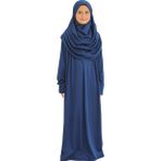 Iki Parça Çocuk Namaz Elbisesi Seti Eşarp Ile Takım, Islami Giyim Takım Kızlar Için - Lacivert - Lacivert - 8 - 12 Yaş
