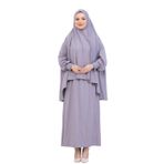 İki Parça Namaz Elbisesi – Uzun Pamuklu Tesettür Giyim Abaya & Başörtüsü Set