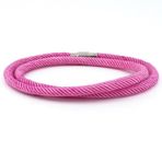 İKİ SIRA SARMA PEMBE ÖRGÜ İP ERKEK BİLEKLİK M007W
