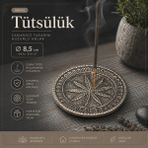 İki Yedi Konsept Asteria Metal Tütsülük, Dekoratif Çubuk Tütsü Tabağı, Ev Ofis Meditasyon Yoga Hediye Objesi - Gri - 8,5 cm