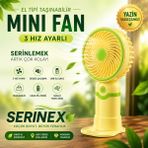 İki Yedi Konsept Serinex Sarı Şarjlı El Fanı Mini Vantilatör USB Taşınabilir Sessiz Masaüstü Fan Modeli - Sarı - Yeşil