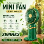 İki Yedi Konsept Serinex Yeşil Şarjlı El Fanı Mini Vantilatör USB Taşınabilir Sessiz Masaüstü Fan Modeli