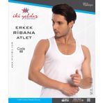 İki Yıldız 05 Beyaz %100 Pamuk Erkek Ribana Atlet