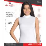 İki Yıldız 1912 Beyaz Modal Sıfır Kol Boğazlı Kadın Body