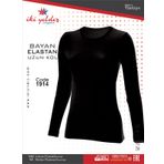 İki Yıldız 1914 Siyah Likralı Uzun Kollu Kadın Body