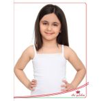 İki Yıldız 548 Beyaz %100 Pamuklu Ribana İp Askılı Kız Çocuk Atlet
