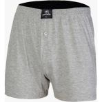 İki Yıldız Büyük Beden %100 Pamuklu Penye Boxer - Gri - 4XL