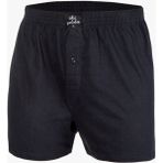 İki Yıldız Büyük Beden %100 Pamuklu Penye Boxer - Siyah - 4XL