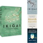 Ikigai - Uygulama Rehberi: Japonların Uzun ve Mutlu Yaşam Sırrını Hayata Geçirin,Ikigai: Japonların Uzun ve Mutlu Yaşam Sırrı,Atomik Alışkanlıklar,Gece Yarısı Kütüphanesi-4 Kitap Set