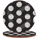 ikiki-tech 2'li set, araba altlığı, voleybol erkek spor deseni, emici mantar tabanı, yuvarlak araba içeceği bardak tutucu bardak altlığı