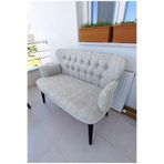 Ikili Balkon Koltugu - Kanepe - Keten Kumaş - Buyuk Berjer - Krem