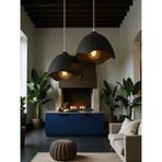 Ikili Beton Görünümlü Şapka Siyah Avize Loft Stil Modern, Vegan, Çevre Dostu, Salon Mutfak, Vegan