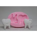 Ikili Fiyonklu Diş Modeli Sabun ve Kokulutaş Silikon Kalıp, Renkli Set - Seçenek 1