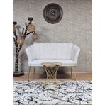 İkili Gold Kaplama Tel Ayak Papatya Çay Seti Koltuk Takımı , Balkon, Salon, Ofis, Cafe Koltuk Takımı Krem Renk Tek Ebat Beden