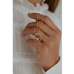 İkili Halka Model 925 Ayar Gümüş Kadın Hediyelik Gold Kolye