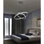 Ikili Halka Modern LED Sarkıt Avize, Salon ve Mutfak Için Şık Aydınlatma - Seçenek 1 - Ahşap - Bej