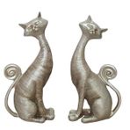 İkili Kedi Biblo Silver