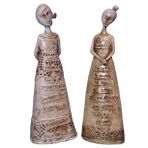 İKİLİ KIZ FİGÜR, 18 cm. El Boyaması Biblo, Dekoratif El Sanatları, ev & ofis özgün süs dekor ürünü