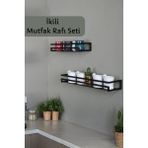 Ikili Mutfak Rafı Seti - Siyah