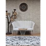 İkili Papatya Çay Seti Koltuk Krom Sivriltme Ayak, Balkon, Salon, Ofis, Koltuk Takımı, İkili Berjer Krem Renk Tek Ebat Beden