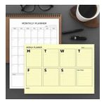 Ikili Planlayıcı Set - Sarı Sayfalar Haftalık Planlama & Aylık Planlama Not Defteri