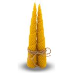 Ikili Şamdan – El Yapımı Doğal Balmumu Spiral Mumlar - 1