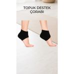 Ikili Silikon Tabanlı Topuk Dikeni ve Çatlak Önleyici Ortopedik Çorap TKNPX-4342 - Renkli