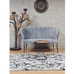 İkili Siyah Boyalı Tel Ayak Papatya Çay Seti Koltuk Berjer , Balkon, Salon, Ofis, Cafe Koltuk Takımı Gri Renk Tek Ebat Beden