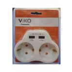 İKİLİ TOPRAKLI VE USB ÇIKIŞLI FİŞ/PRİZ (1A) VK