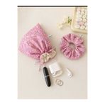 ikizelbutik Soft Girl Set Büzgülü Organizer Kese 16x17 cm Makyaj Çantası Toka Seti Pamuklu Astarlı Bebek Bakım Valiz Düzenleyici Hediye Kesesi