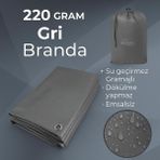 İkizler Branda Ebatlı Branda 220 Gram Pilsa Branda , Fındık Brandası - Farklı Ebat Seçenekleri - 12x12 - Gri