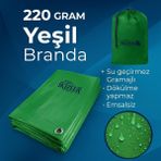 İkizler Branda Ebatlı Branda 220 Gram Pilsa Branda , Fındık Brandası - Farklı Ebat Seçenekleri - 4x8 - Yeşil