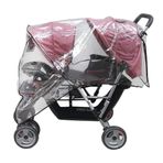 İkizler için Evrensel Bebek Arabası Yağmurlukları Bebek Arabası Su Geçirmez Buggy Bebek Arabası Yağmurluk Rüzgar Tozu Yağmur Kılıfları PVC Çift Taşıma Arabası Hava Kalkanı Koruyucu (Tandem Twin Buggy Yağmur Kılıfı)