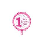 ikm balon 18 Inc Yuvarlak 1 Yaş Pembe Folyo Balon
