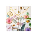 ikm balon Happy Birthday Varak Baskılı Makaron Banner