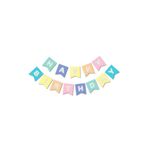 ikm balon Makaron Renklerde Happy Birthday Yazısı Banner Flama